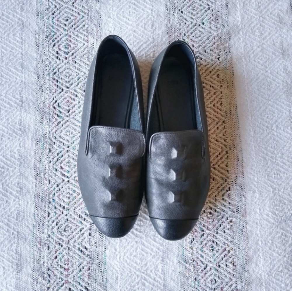 Rare KUHO Leather Cap Toe Smoking Loafers US 7 Korea 240